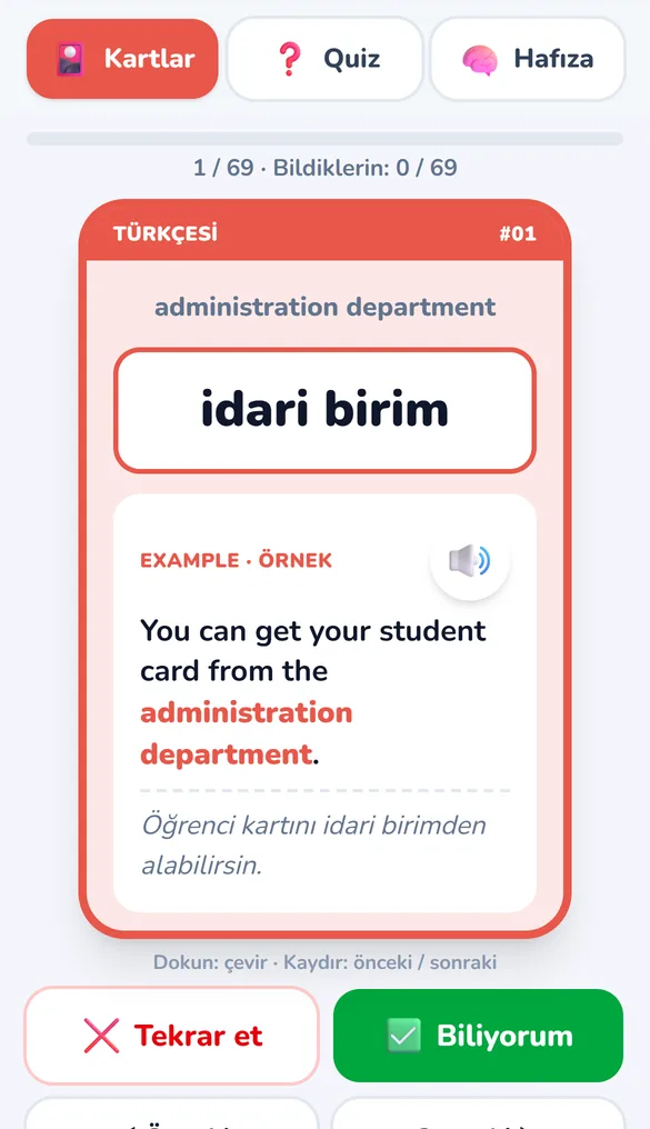 Kelime kartı arka yüzü