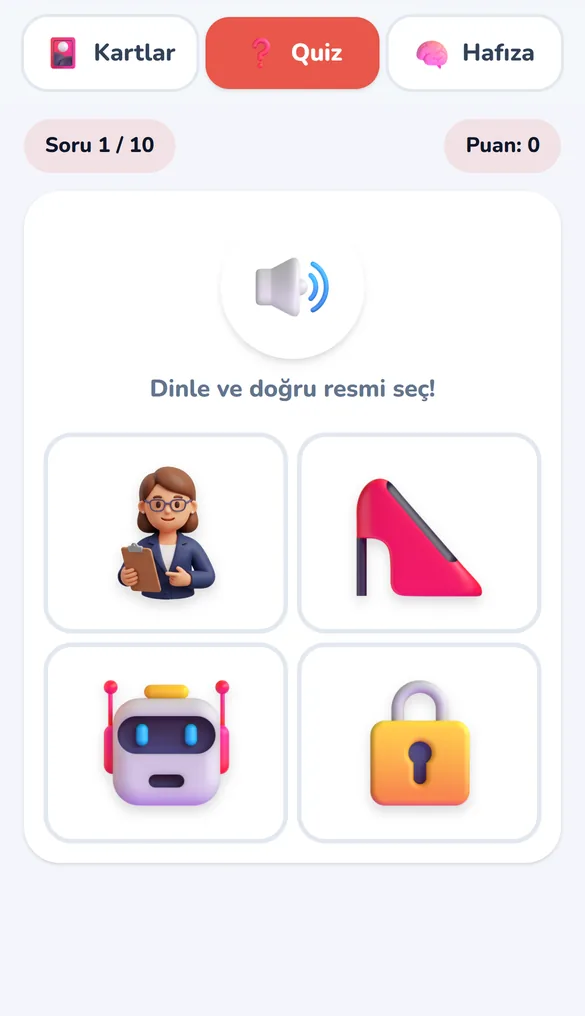 Quiz: dinle ve seç